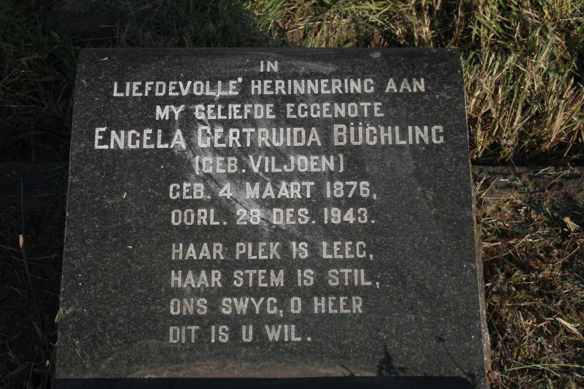 BUCHLING Engela Gertruida nee VILJOEN 1876-1943