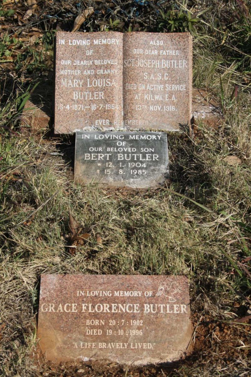 BUTLER Joseph -1916 &amp; Mary Louisa 1871-1954