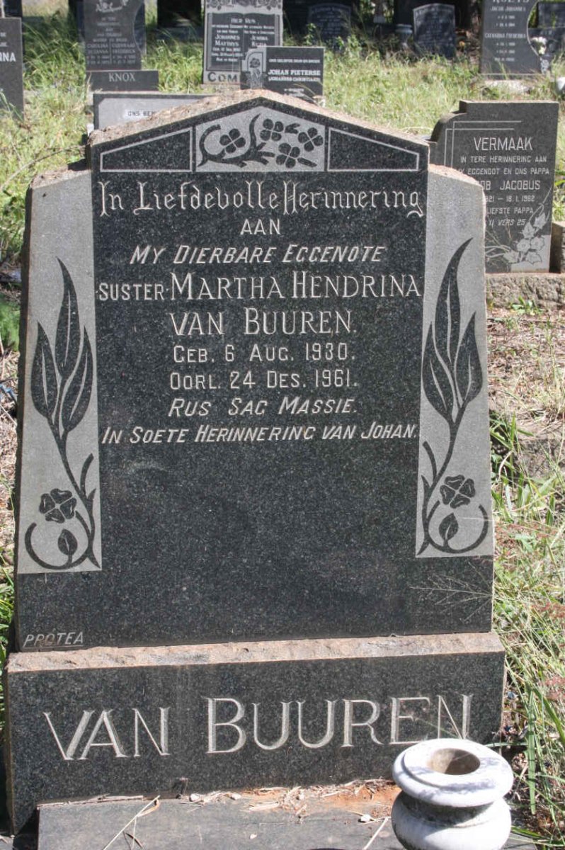BUUREN Martha Hendrina, van 1930-1961