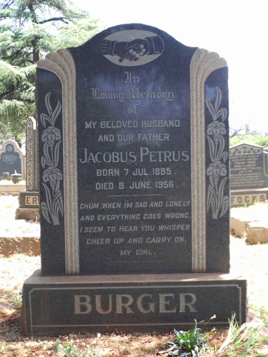 BURGER Jacobus Petrus 1885-1956