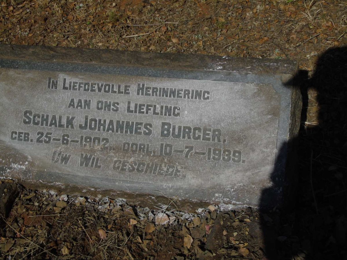 BURGER Schalk Johannes 1902-1939