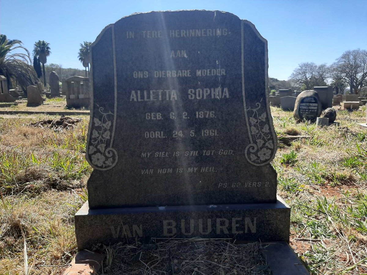 BUUREN Alletta Sophia, van 1876-1961