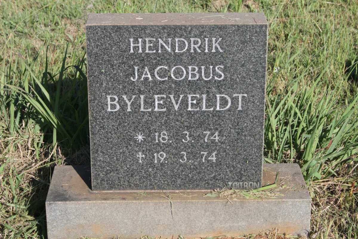 BYLEVELDT Hendrik Jacobus 1974-1974