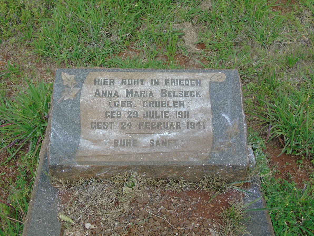 BELSECK Anna Maria nee GROBLER 1911-1941