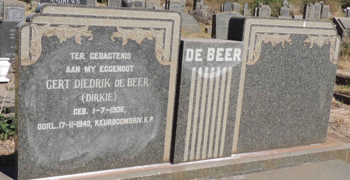 BEER Gert Diedrik, de 1906-1943