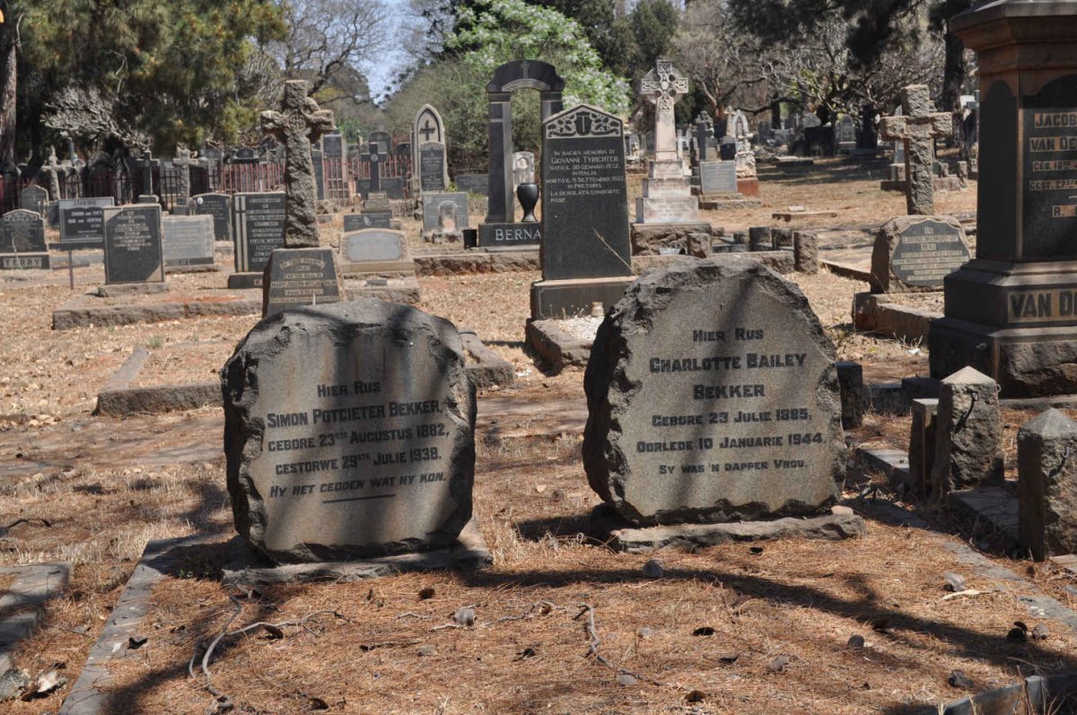 BEKKER Simon Potgieter 1882-1938 &amp; Charlotte Bailey 1885-1944