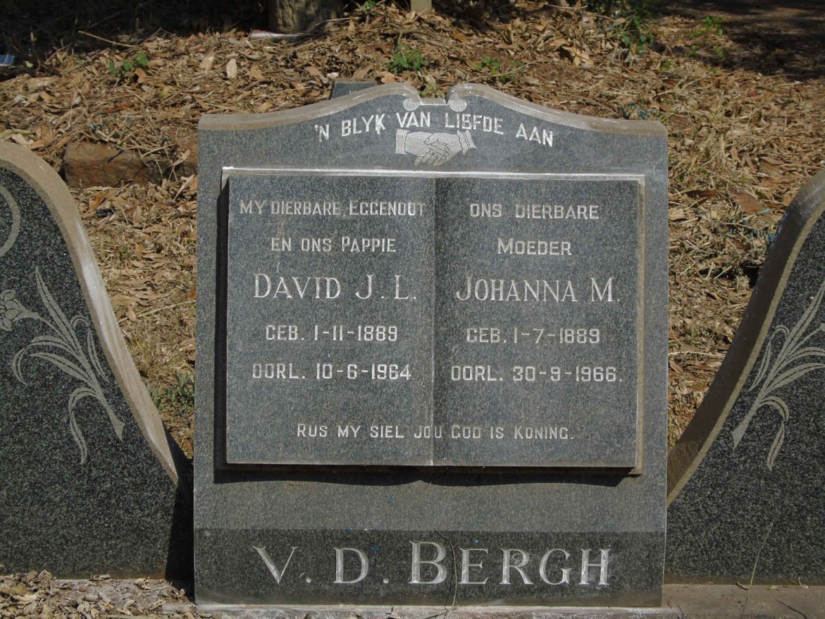 BERGH David J.L., v.d. 1889-1964 &amp; Johanna M. 1889-1966