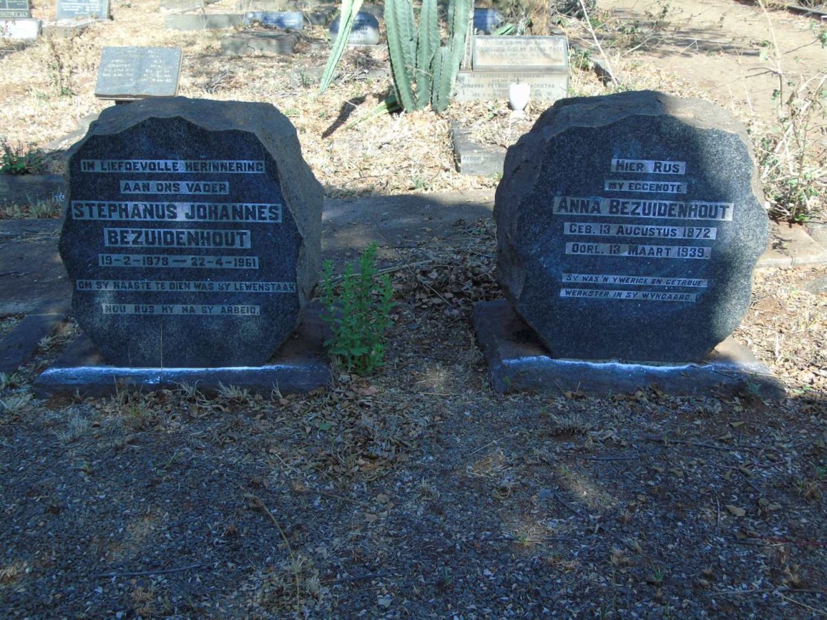 BEZUIDENHOUT Stephanus Johannes 1878-1961 & Anna 1872-1939