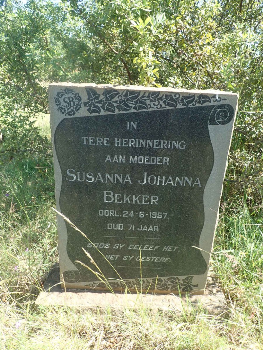 BEKKER Susanna Johanna -1957