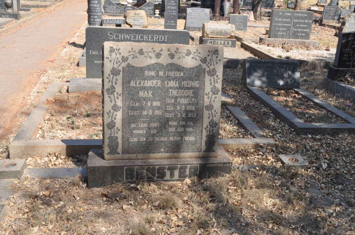 BEUSTER Alexander Max 1881-1951 &amp; Emma Hedwig Theodore POSSELT 1886-1953