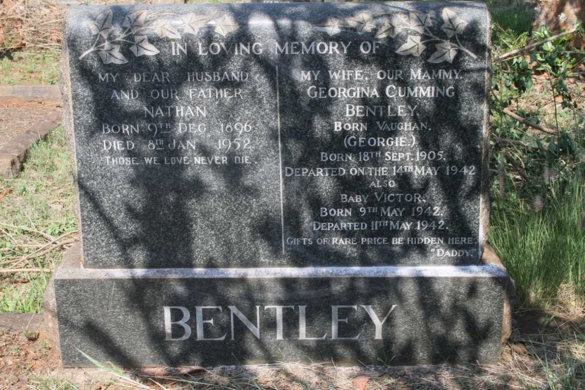 BENTLEY Nathan 1896-1952 & Georgina Cumming VAUGHAN 1905-1942 :: BENTLEY Victor 1942-1942