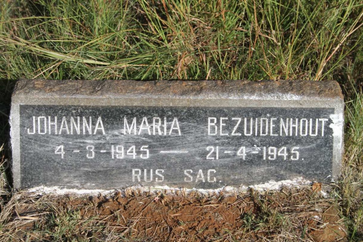 BEZUIDENHOUT Johanna Maria 1945-1945