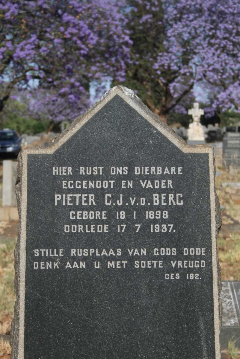 BERG Pieter C.J., v.d. 1898-1937