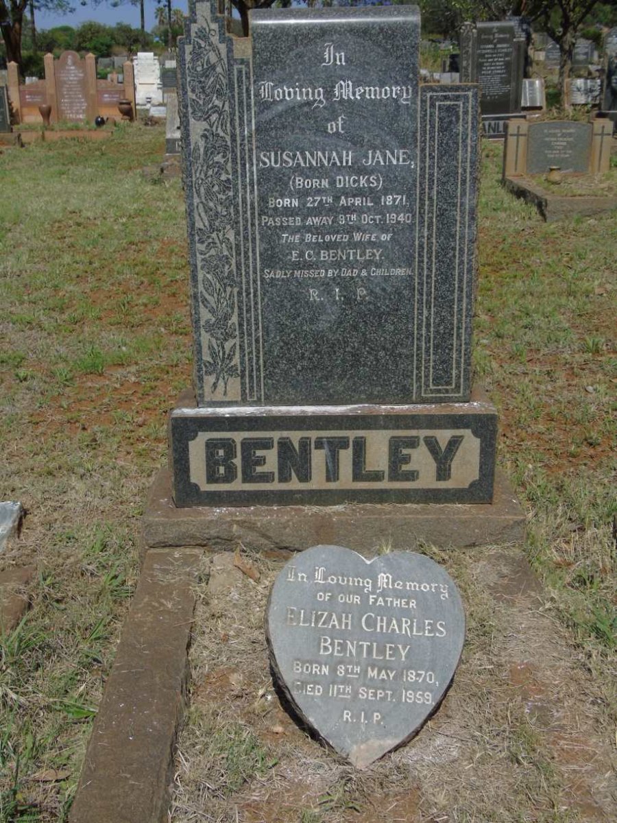 BENTLEY Elizah Charles 1870-1959 & Susannah Jane DICKS 1871-1940