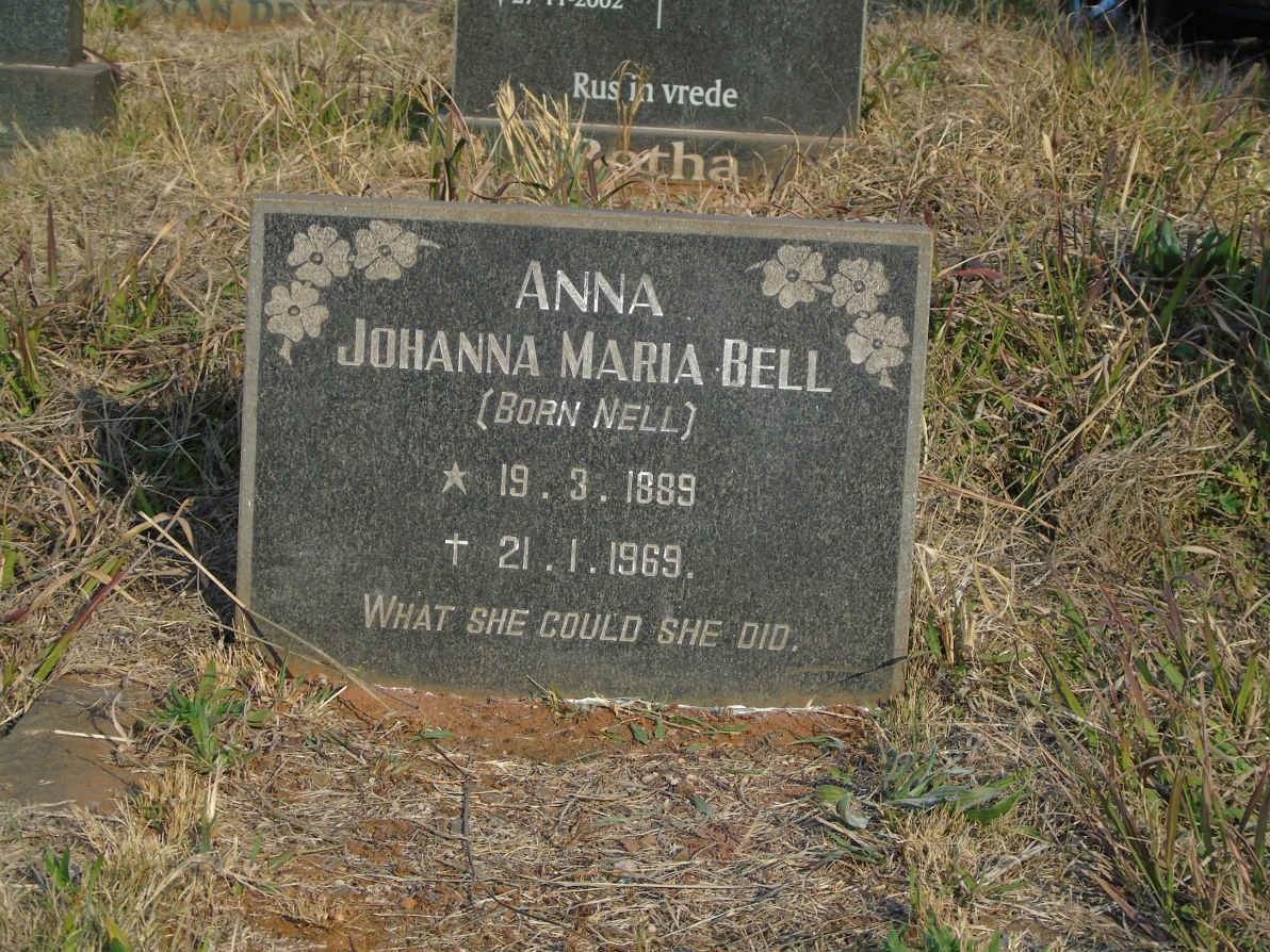 BELL Anna Johanna Maria nee NELL 1889-1969