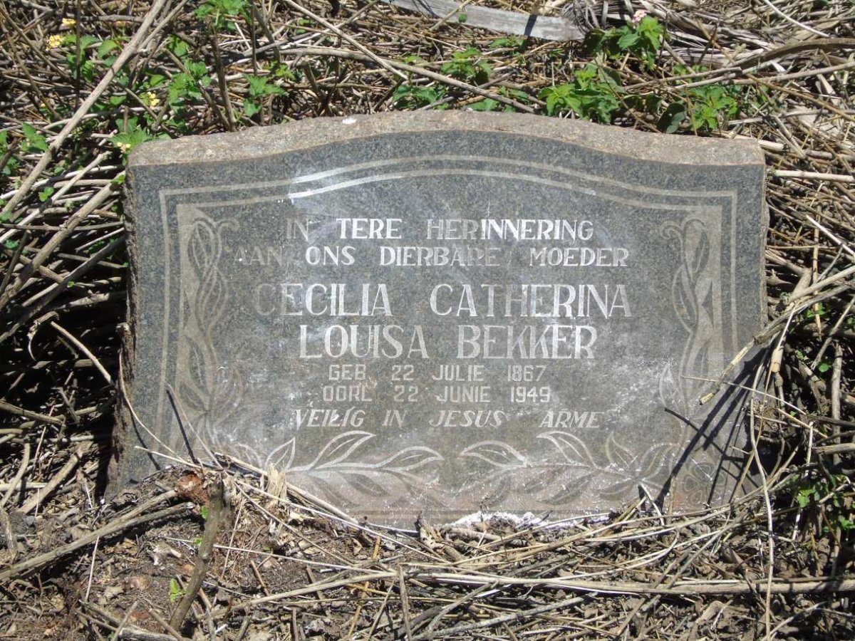 BEKKER Cecilia Catherina Louisa nee ERASMUS 1867-1949