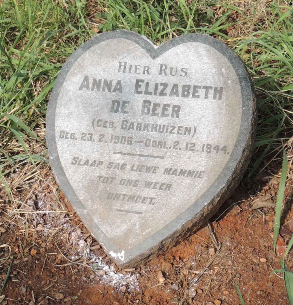 BEER Anna Elizabeth, de nee BARKHUIZEN 1906-1944