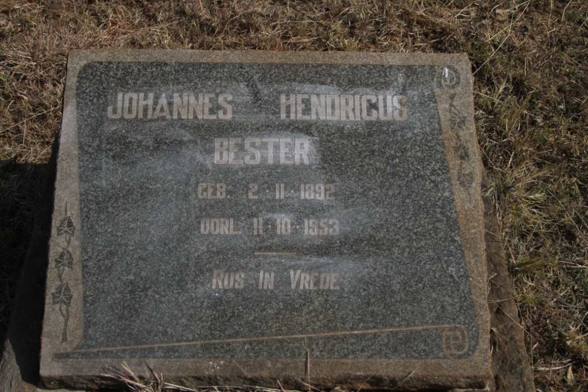 BESTER Johannes Hendricus 1892-1953