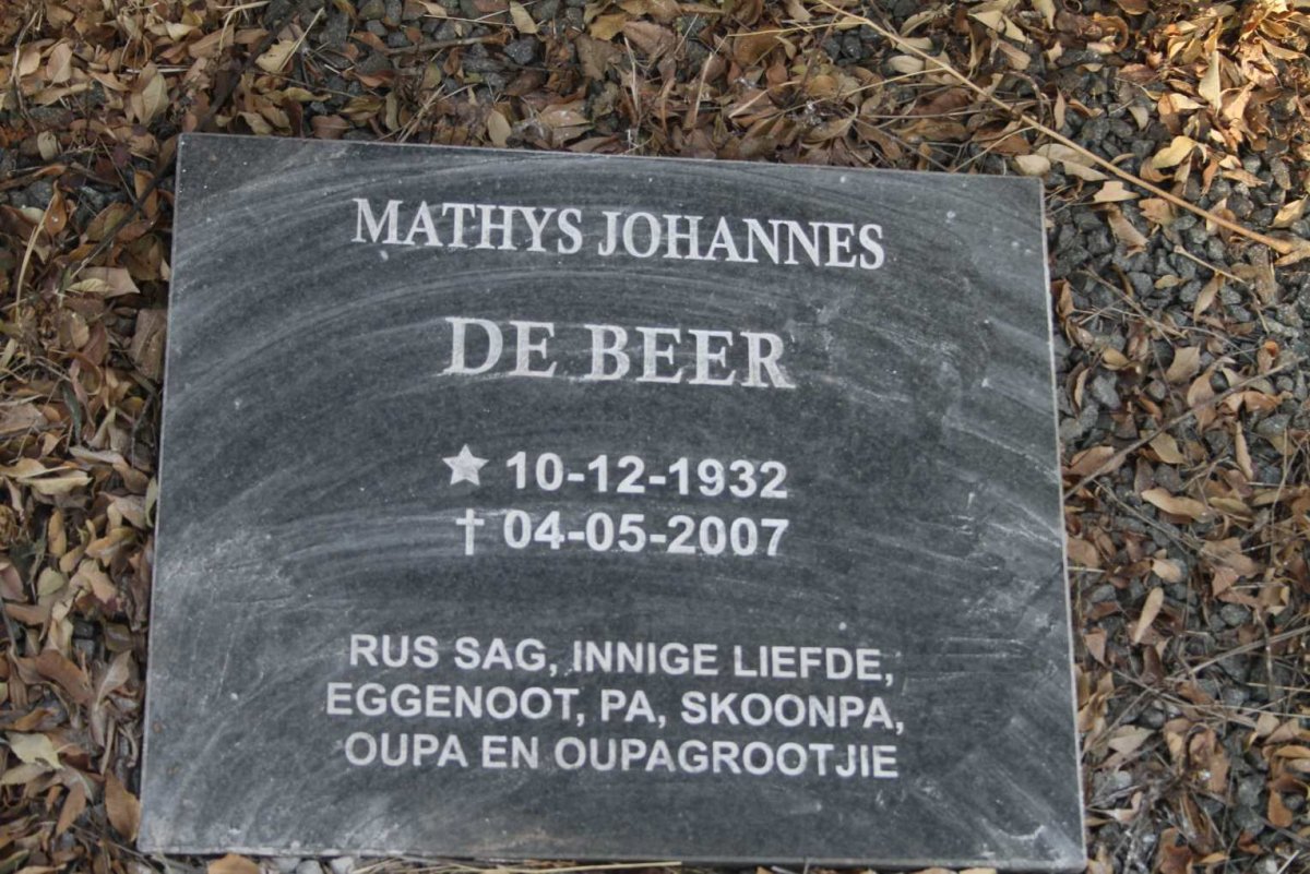 BEER Mathys Johannes, de 1888-1954 & Hermanis Johannes VAN STADEN 1890-1978 :: DE BEER Mathys Johannes 1932-2007 & Anna 1936-2019_2
