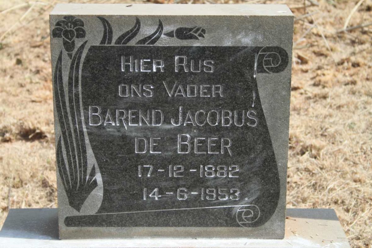 BEER Barend Jacobus, de 1882-1953