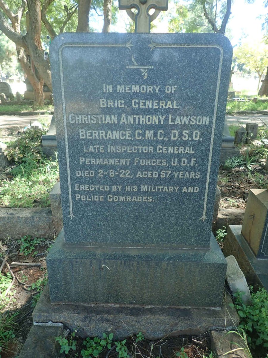 BERRANGE Christian Anthony Lawson -1922