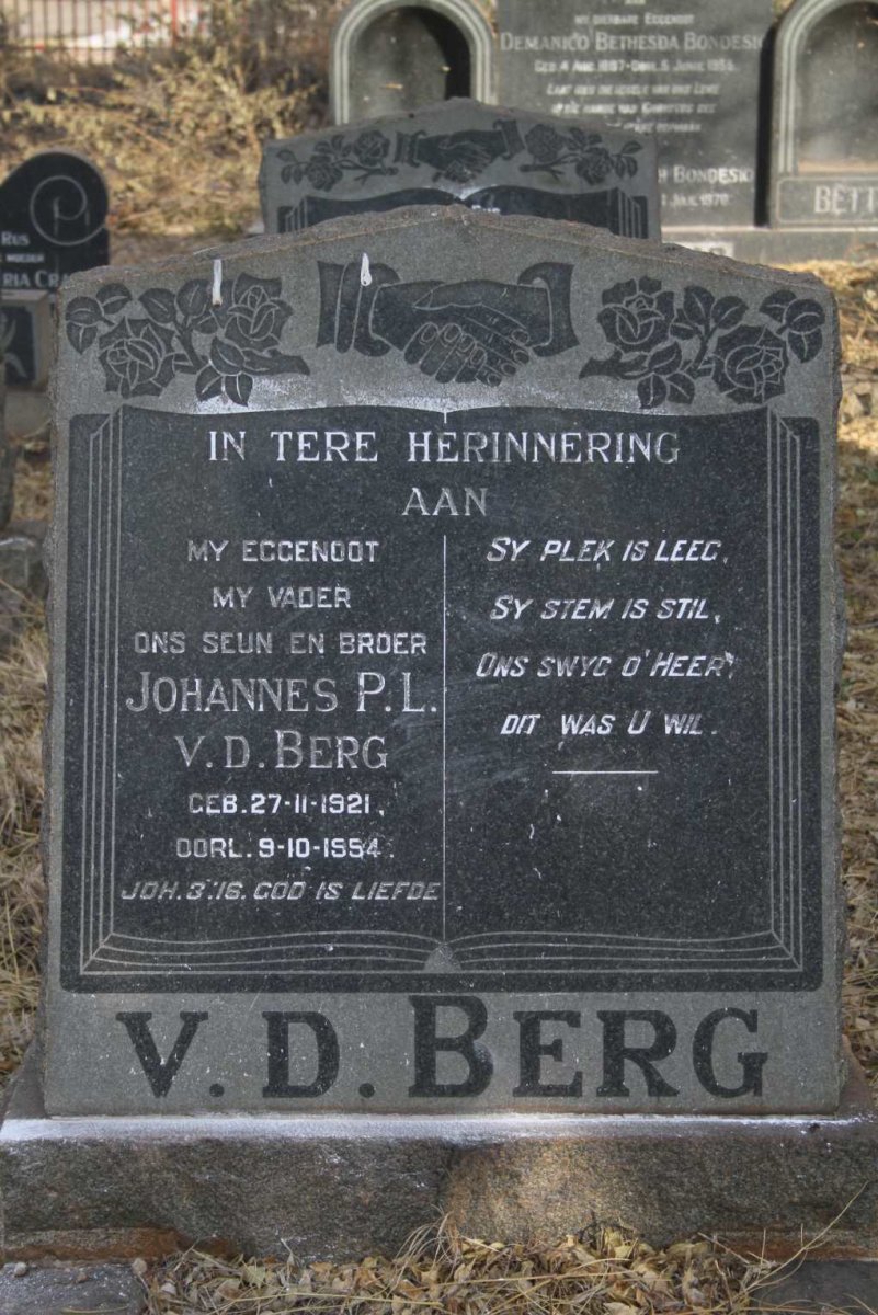 BERG Johannes P.L., v.d. 1921-1954