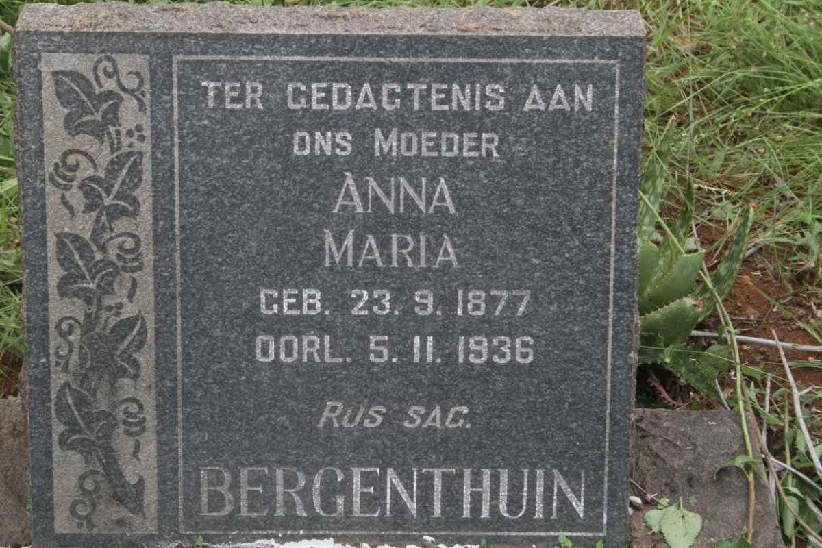BERGENTHUIN Anna Maria 1877-1936