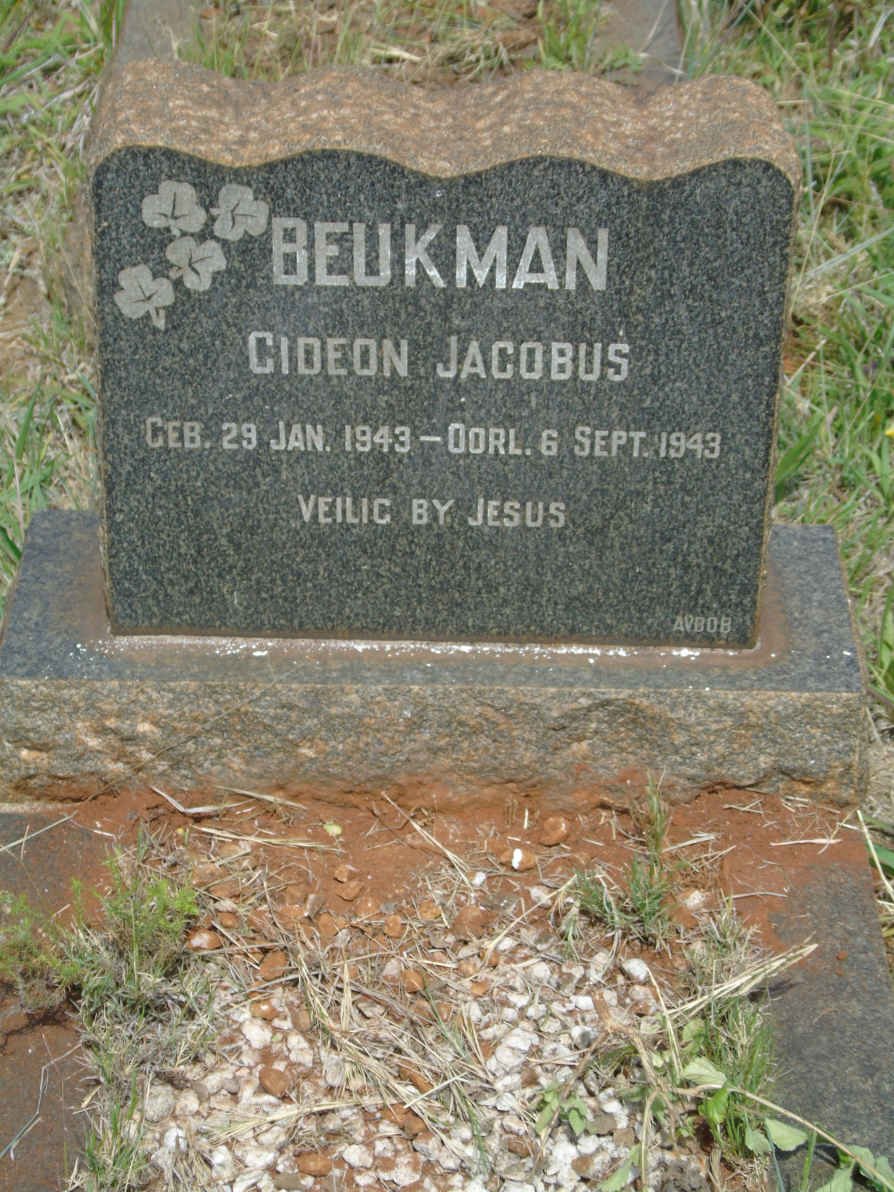 BEUKMAN Gideon Jacobus 1943-1943