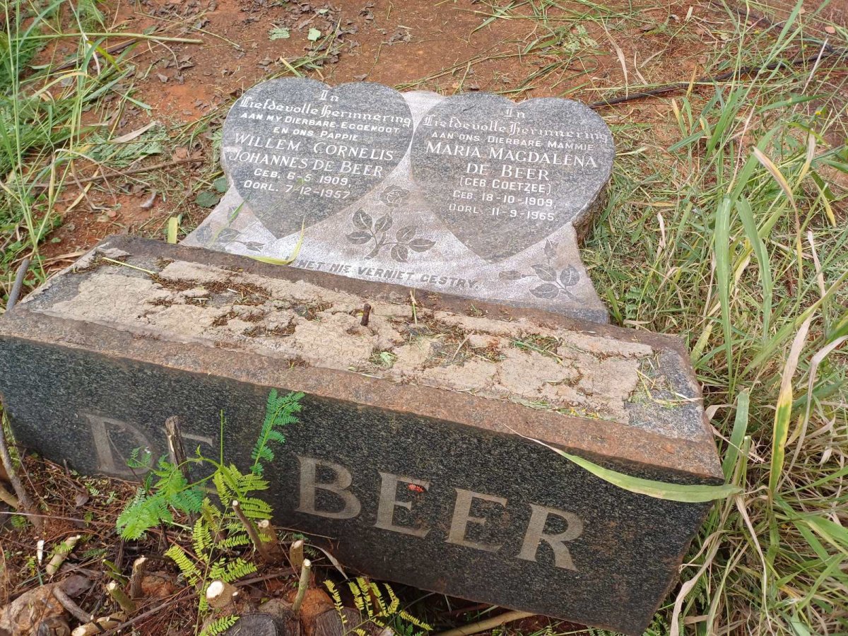 BEER Willem Cornelis Johannes, de 1909-1957 & Maria Magdalena COETZEE 1909-1965