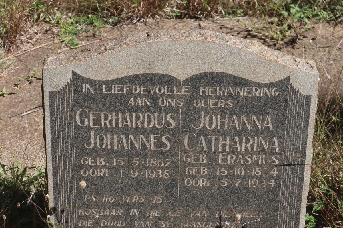 BEER Gerhardus Johannes, de 1867-1938 &amp; Johanna Catharina ERASMUS 1874-1944