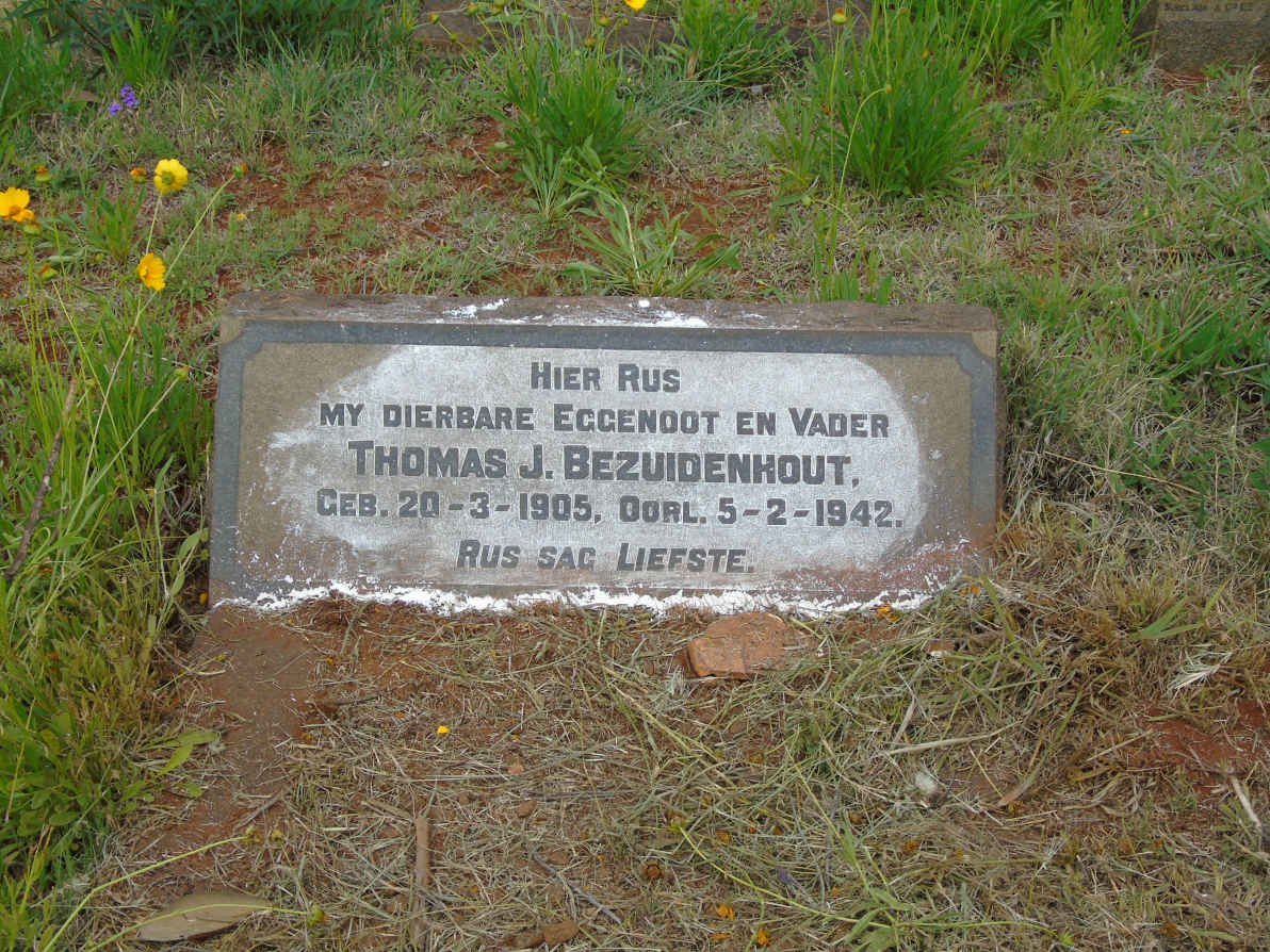 BEZUIDENHOUT Thomas J. 1905-1942