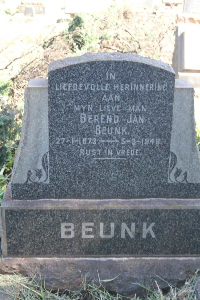 BEUNK Berend Jan 1873-1948