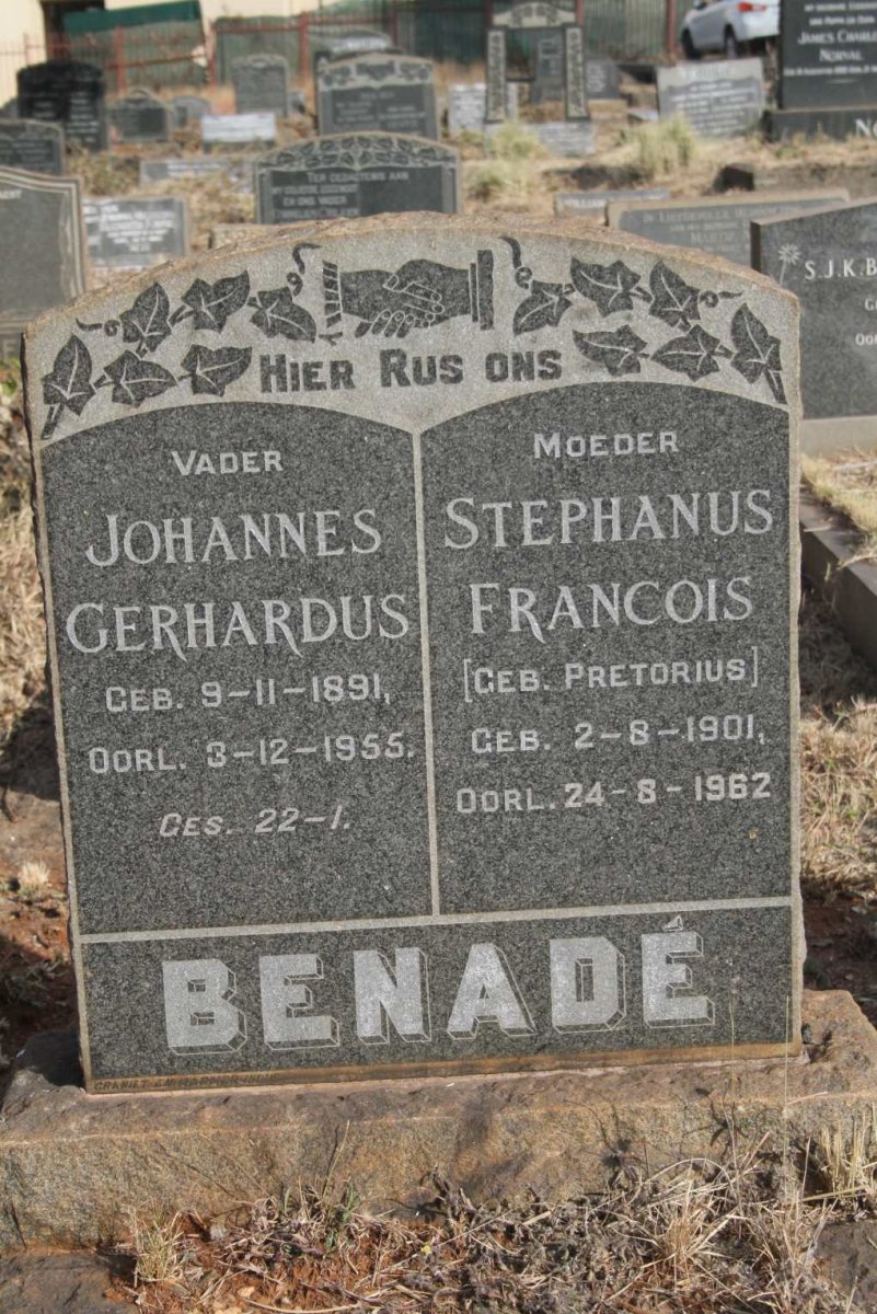BENADE Johannes Gerhardus 1891-1955 & Stephanus Francois PRETORIUS 1901-1962