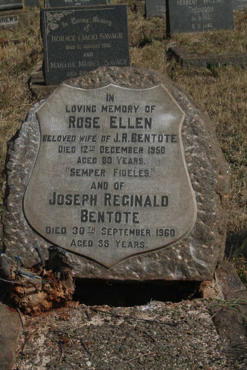 BENTOTE Joseph Reginald -1960 &amp; Rose Ellen -1950