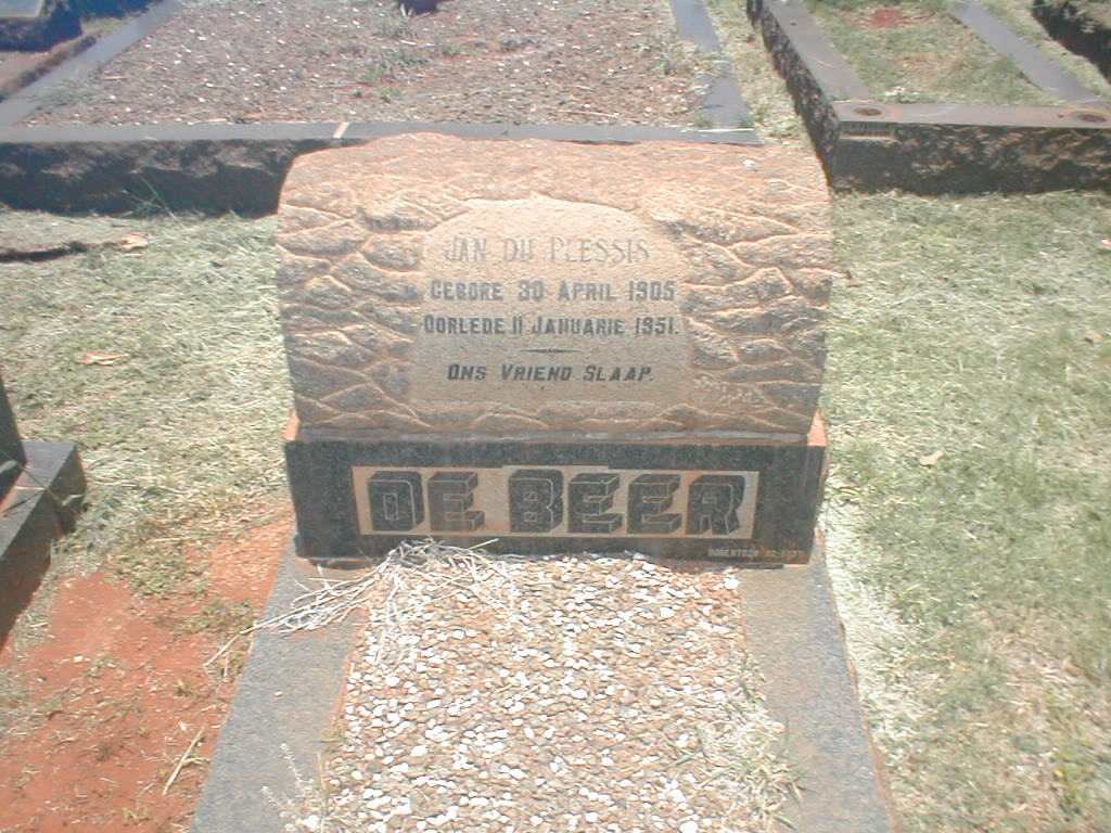 BEER Jan Du Plessis, de 1905-1951