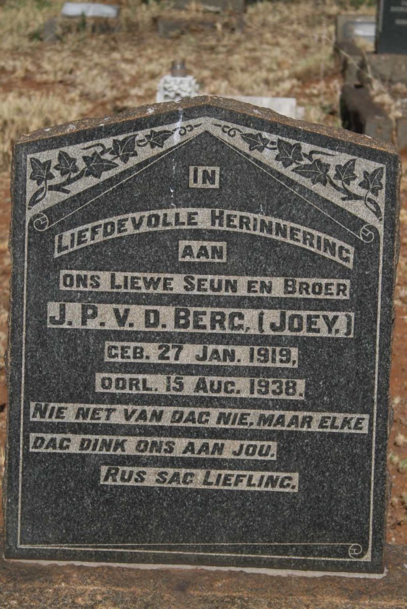 BERG J.P., v.d. 1919-1938