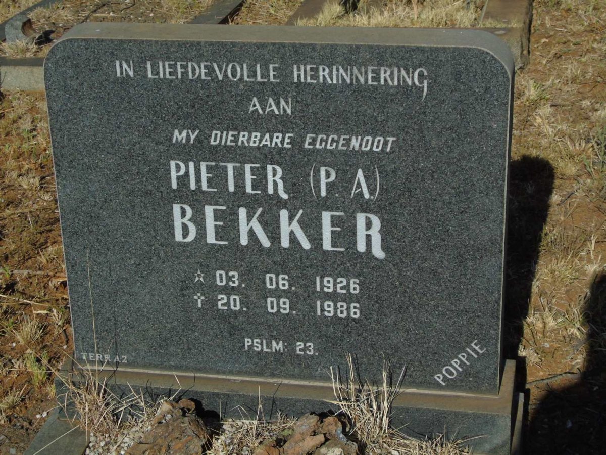 BEKKER P.A. 1926-1986