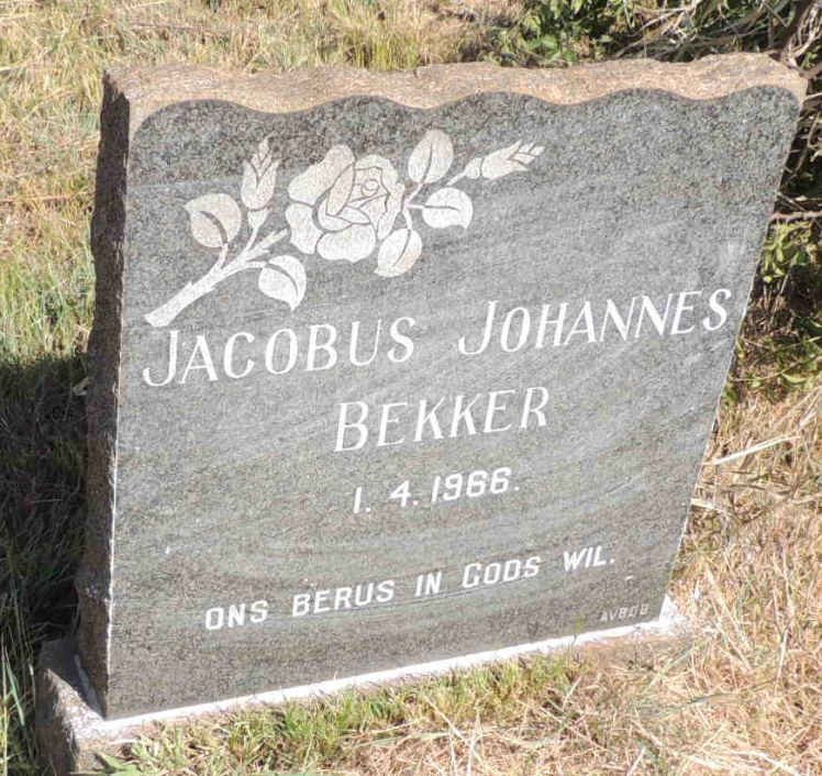 BEKKER Jacobus Johannes -1966
