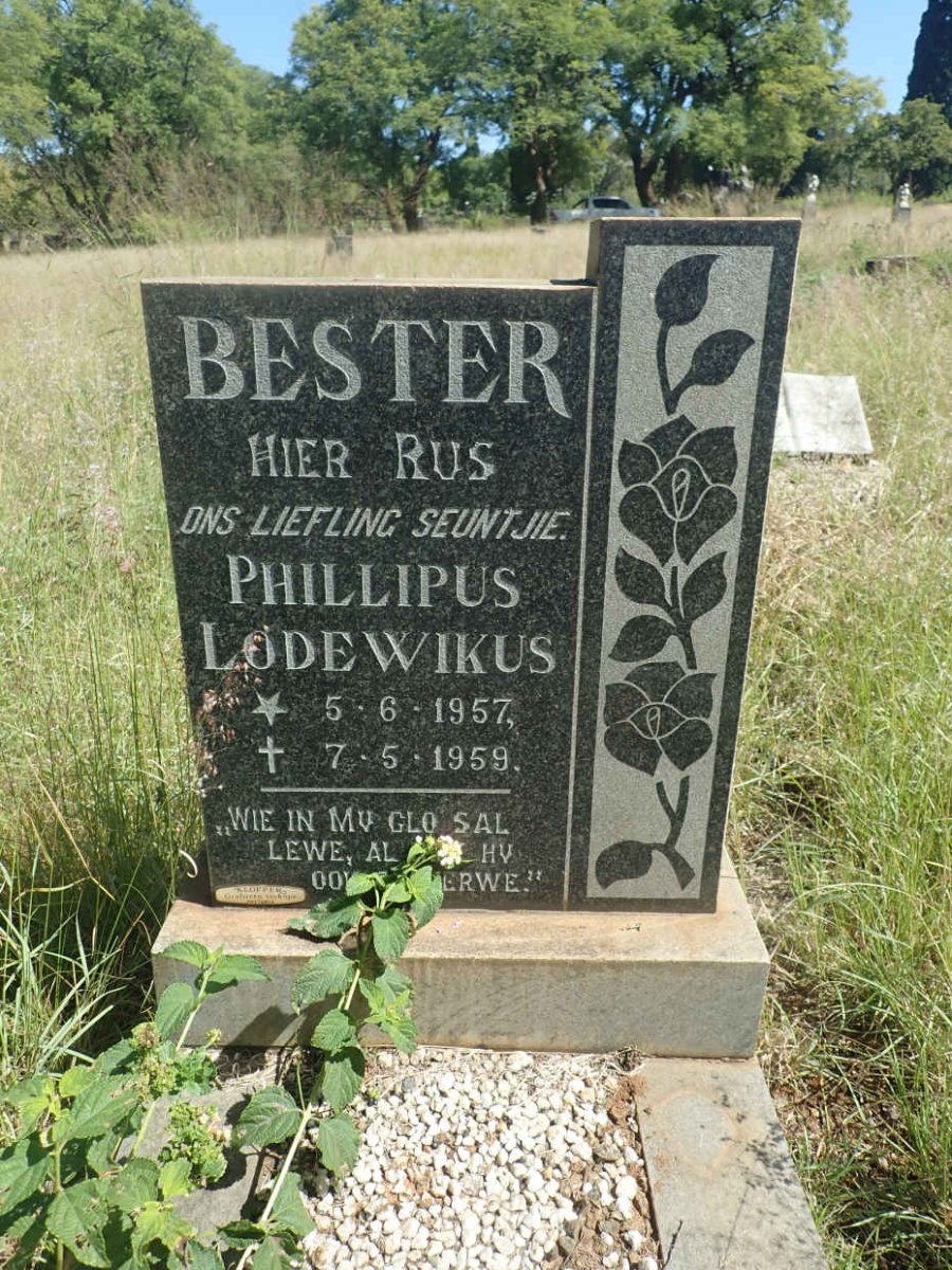 BESTER Phillipus Lodewikus 1957-1959