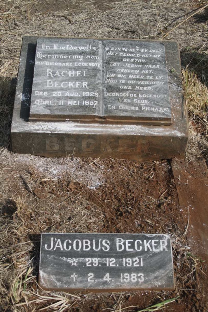 BECKER Jacobus 1921-1983 & Rachel 1925-1957