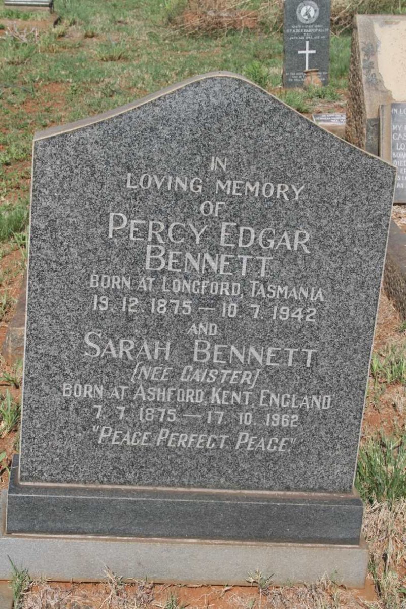 BENNETT Percy Edgar 1875-1942 & Sarah CAISTER 1875-1962