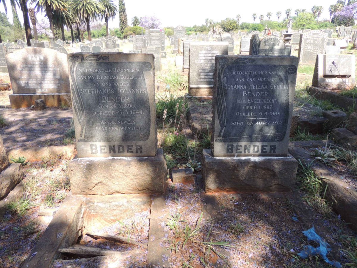 BENDER Stephanus Johannes 1890-1944 &amp; Johanna Helena Cecilia ENGELBRECHT 1897-1968