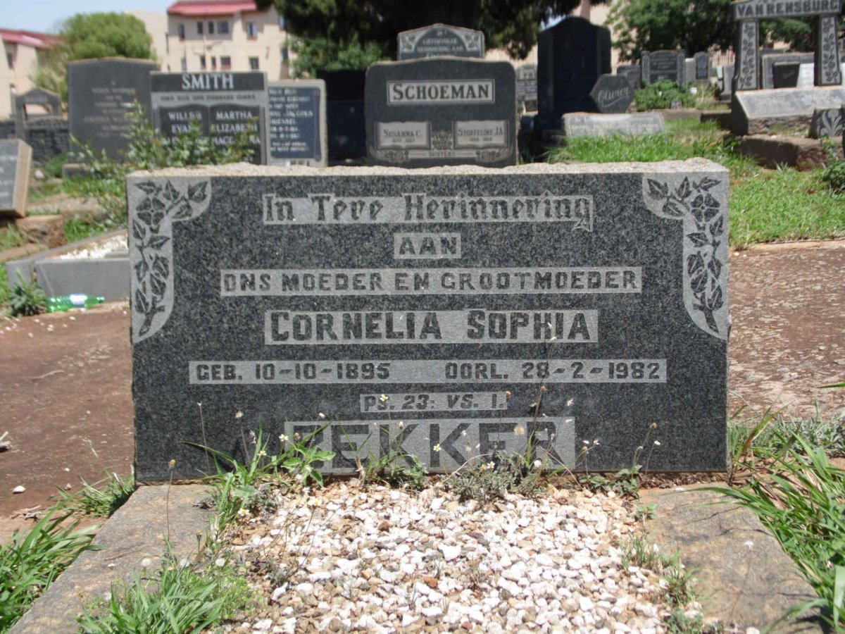 BEKKER Cornelia Sophia 1895-1982
