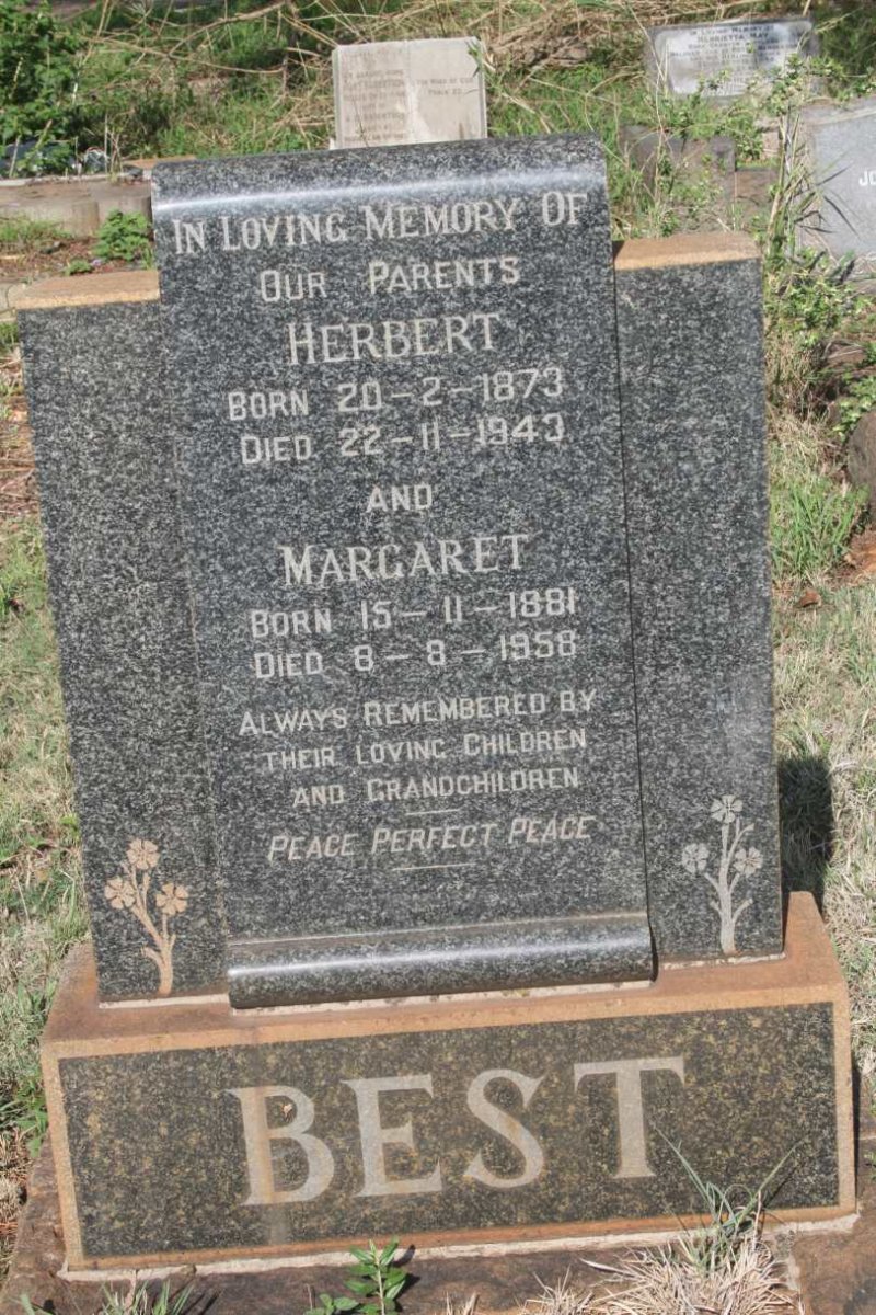 BEST Herbert 1873-1943 & Margaret 1881-1958