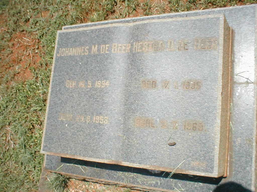 BEER Johannes M., de 1894-1958 &amp; Hester D. 1904-1969