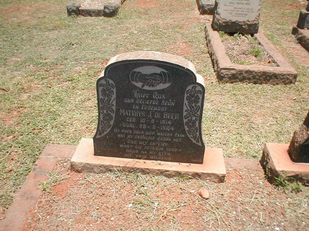 BEER Matthys J., de 1914-1984