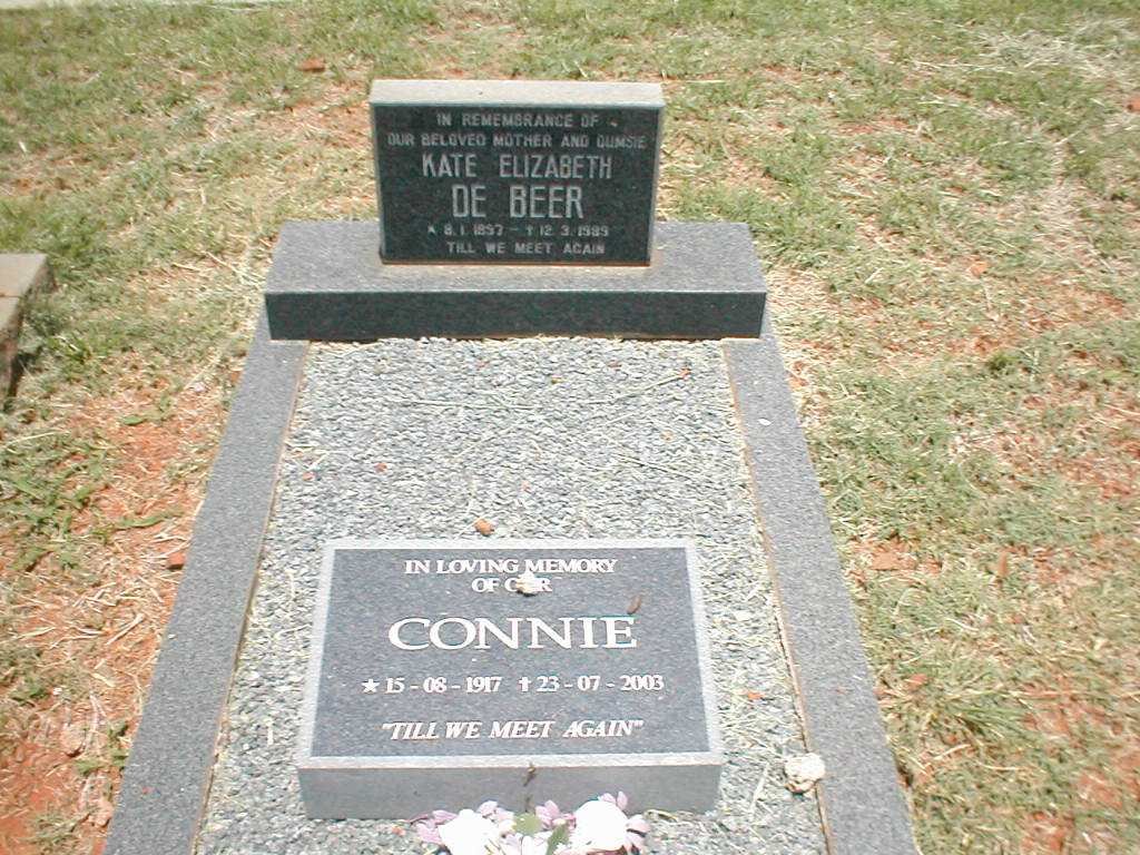 BEER Kate Elizabeth, de 1897-1989 ::  DE BEER Connie 1917-2003