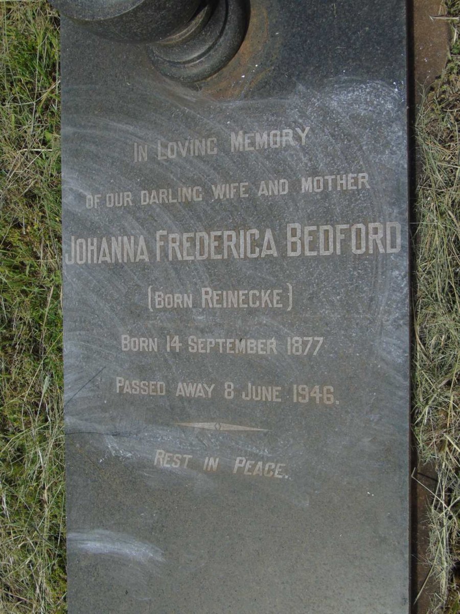 BEDFORD Johanna Frederica REINECKE 1877-1946