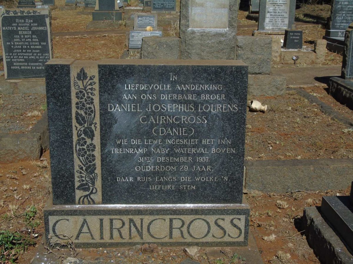 CAIRNCROSS Daniel Josephus Lourens -1937