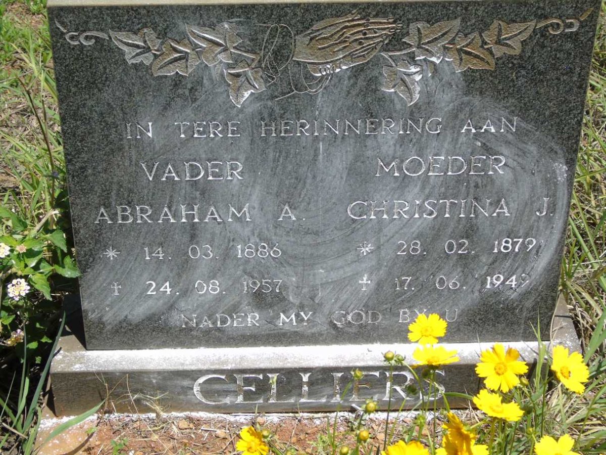 CELLIERS Abraham A. 1886-1957 & Christina J. 1879-1949